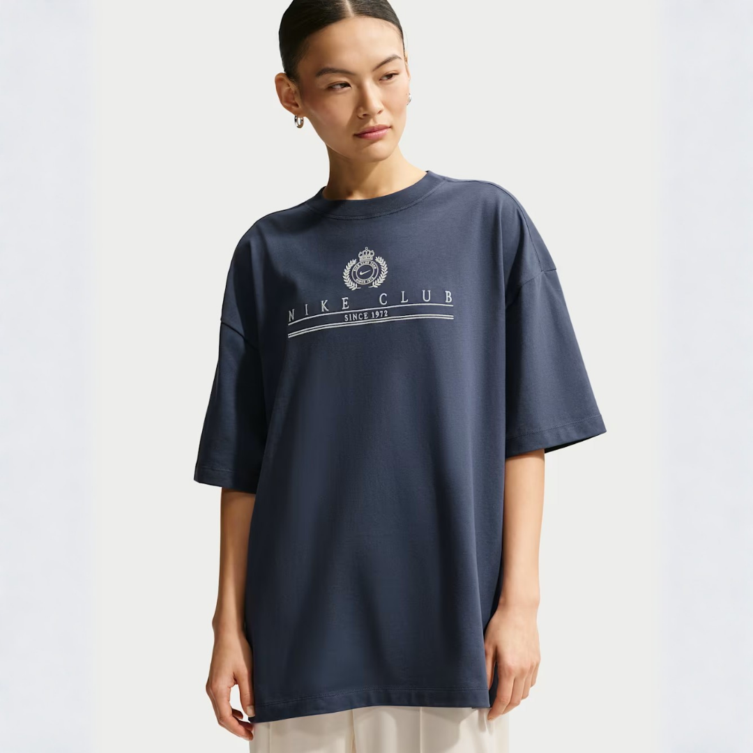 Nike Club Oversized Tee: Navy