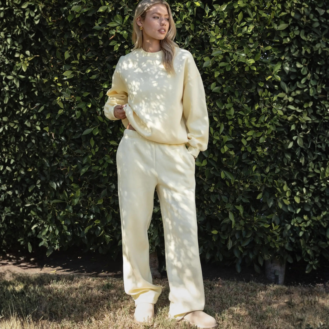 The Off Duty Sweatpant: Lemon Cream