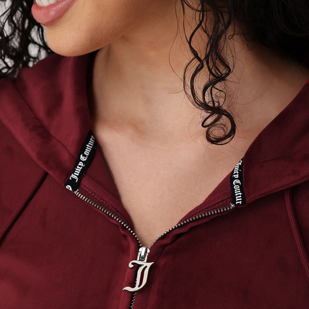 Juicy Couture - OG Big Bling Velour Hoodie: Red Dahlia