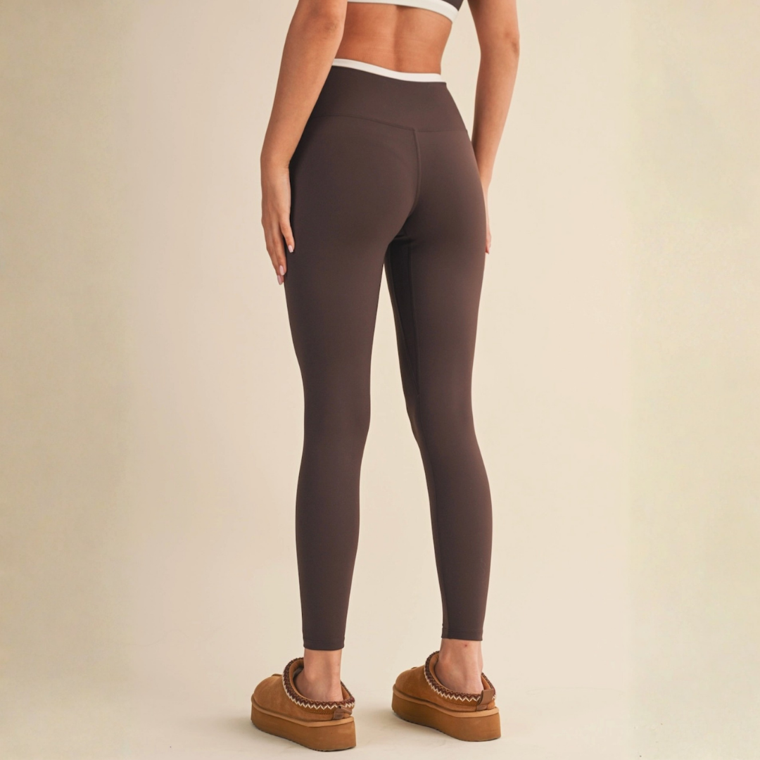 Keeley Contrast Leggings: Chocolate