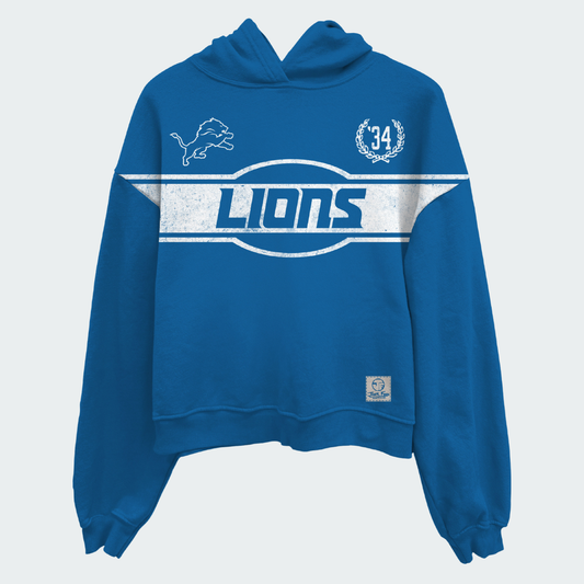 Lions Oversized Cropped Hoodie