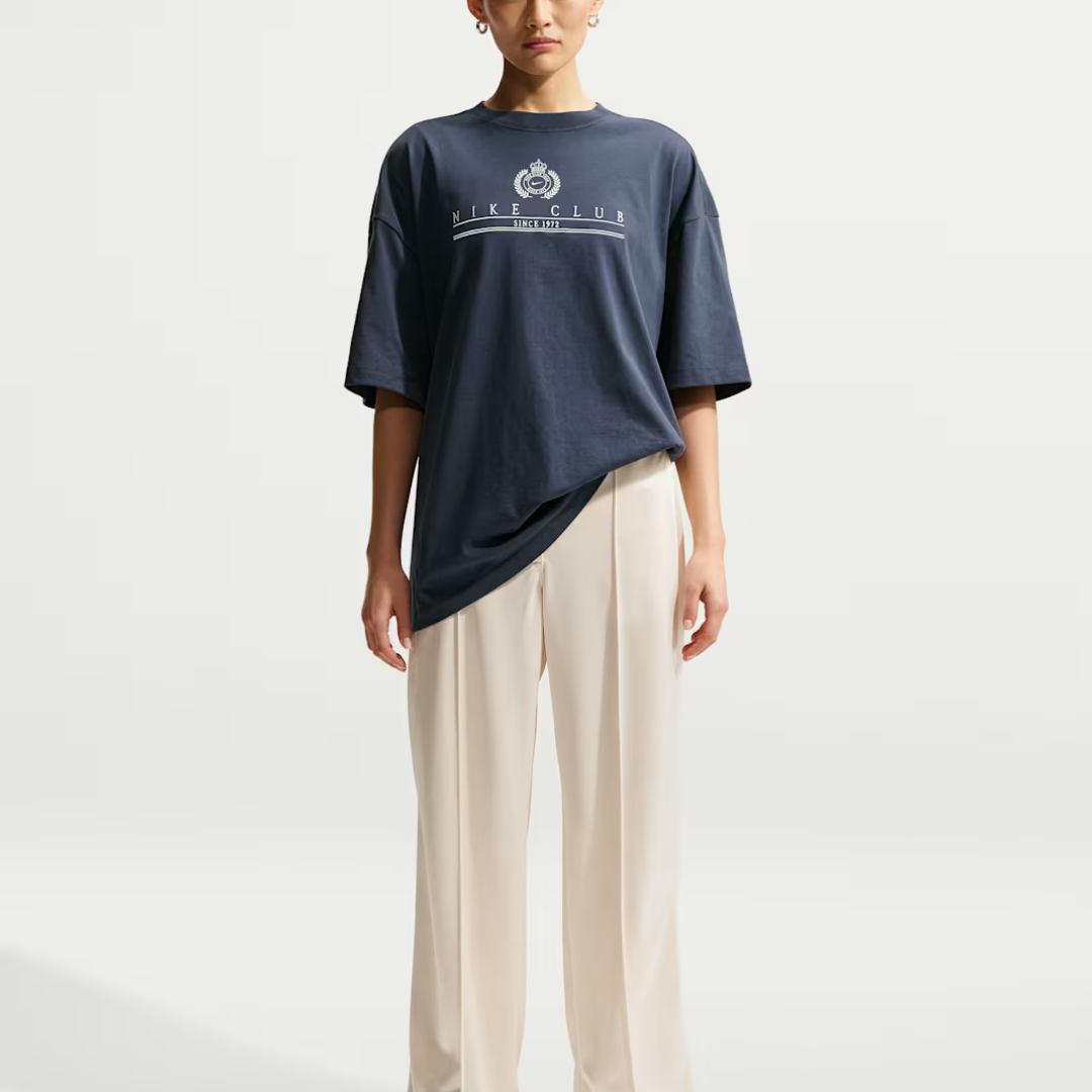 Nike Club Oversized Tee: Navy