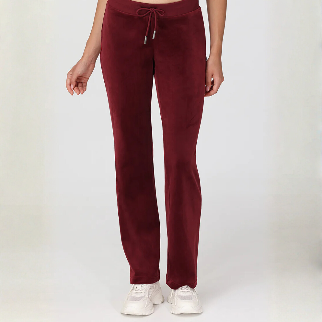 Juicy Couture - OG Big Bling Velour Track Pants: Red Dahlia