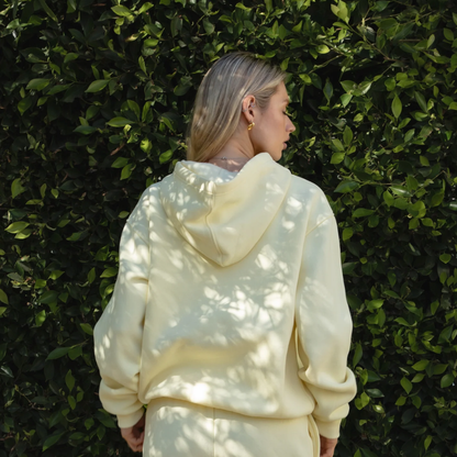 The Off Duty Hoodie: Lemon Cream