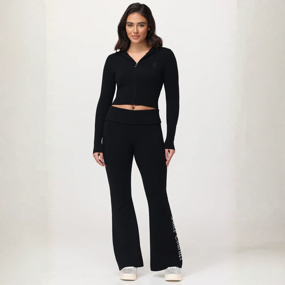 Juicy Couture - Foldover Knit Pants: Liquorice