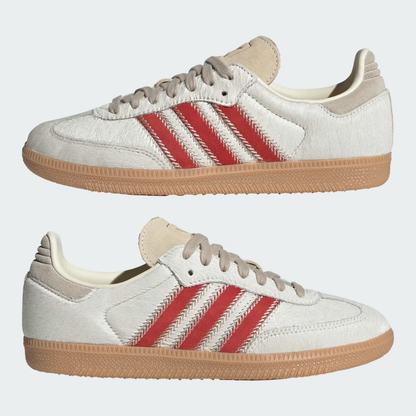 adidas Samba OG Pony Hair Wonder Beige Better Scarlet Women's