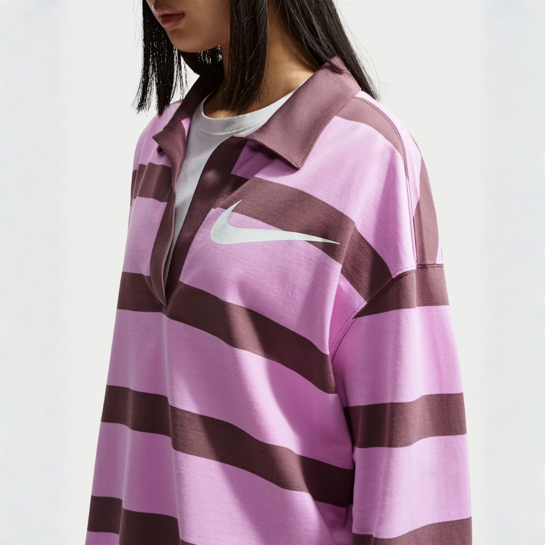 Nike Magenta Stripped Oversized Top