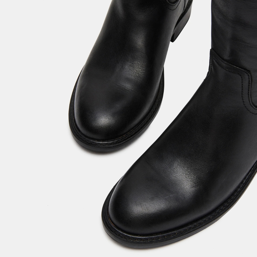 Marna Black Leather Boots