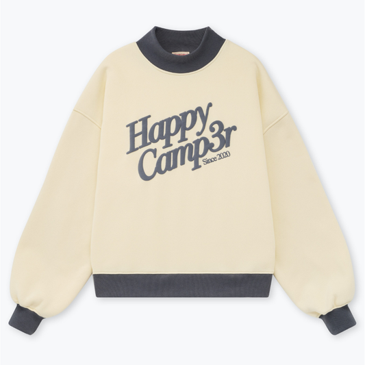 Happy Camp3r - Puff Core Mockneck: Cream