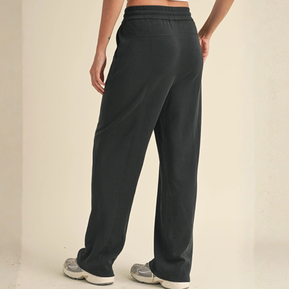 Zada Super Soft Wide Leg Sweats: Black