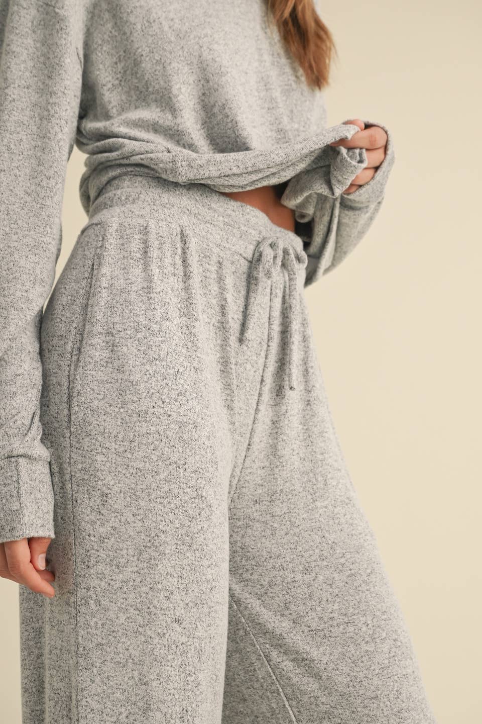 Kathi Wide Leg Pants: Grey