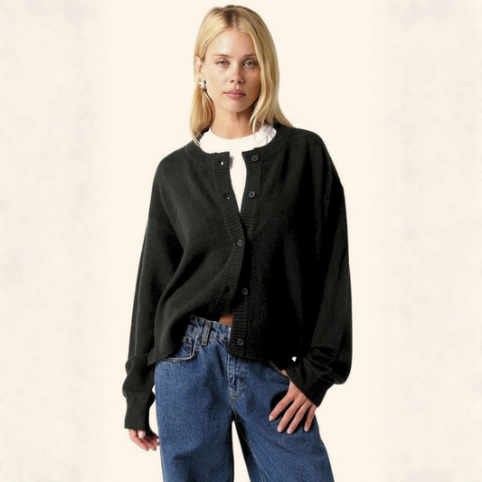 Gillian Black Oversized Knit Cardigan
