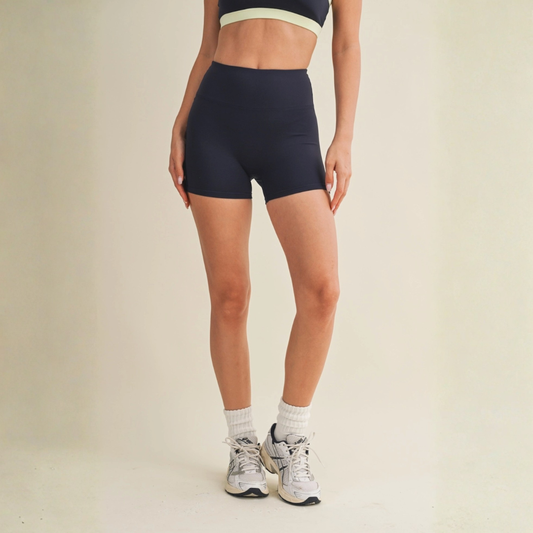 Aaliyah Biker Shorts: Navy