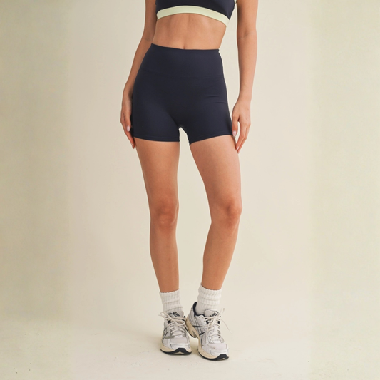 Aaliyah Biker Shorts: Navy