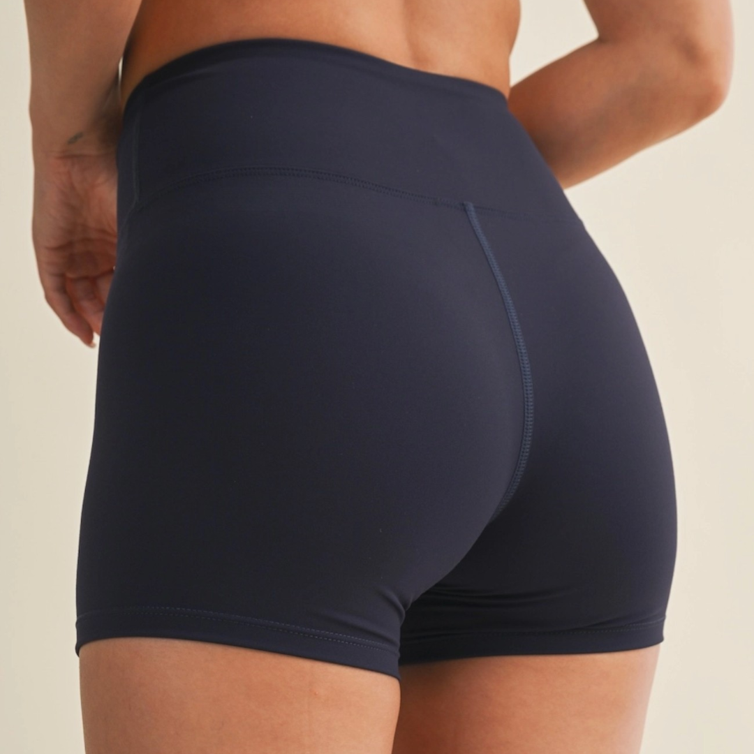 Aaliyah Biker Shorts: Navy