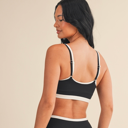 Stacy Layered Sports Bra: Black