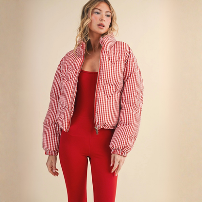 Mabel Gingham Puffer Jacket