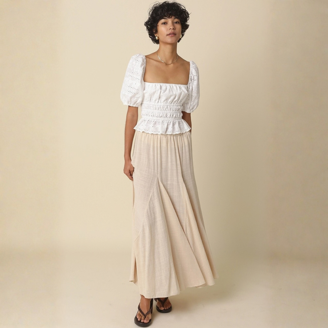Sadie Pleated Flowy Maxi Skirt