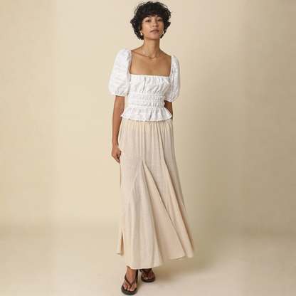 Sadie Pleated Flowy Maxi Skirt