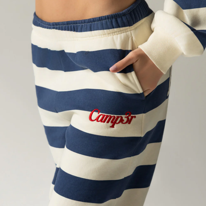 Happy Camp3r - Indigo Stripe Happy Sweatpants