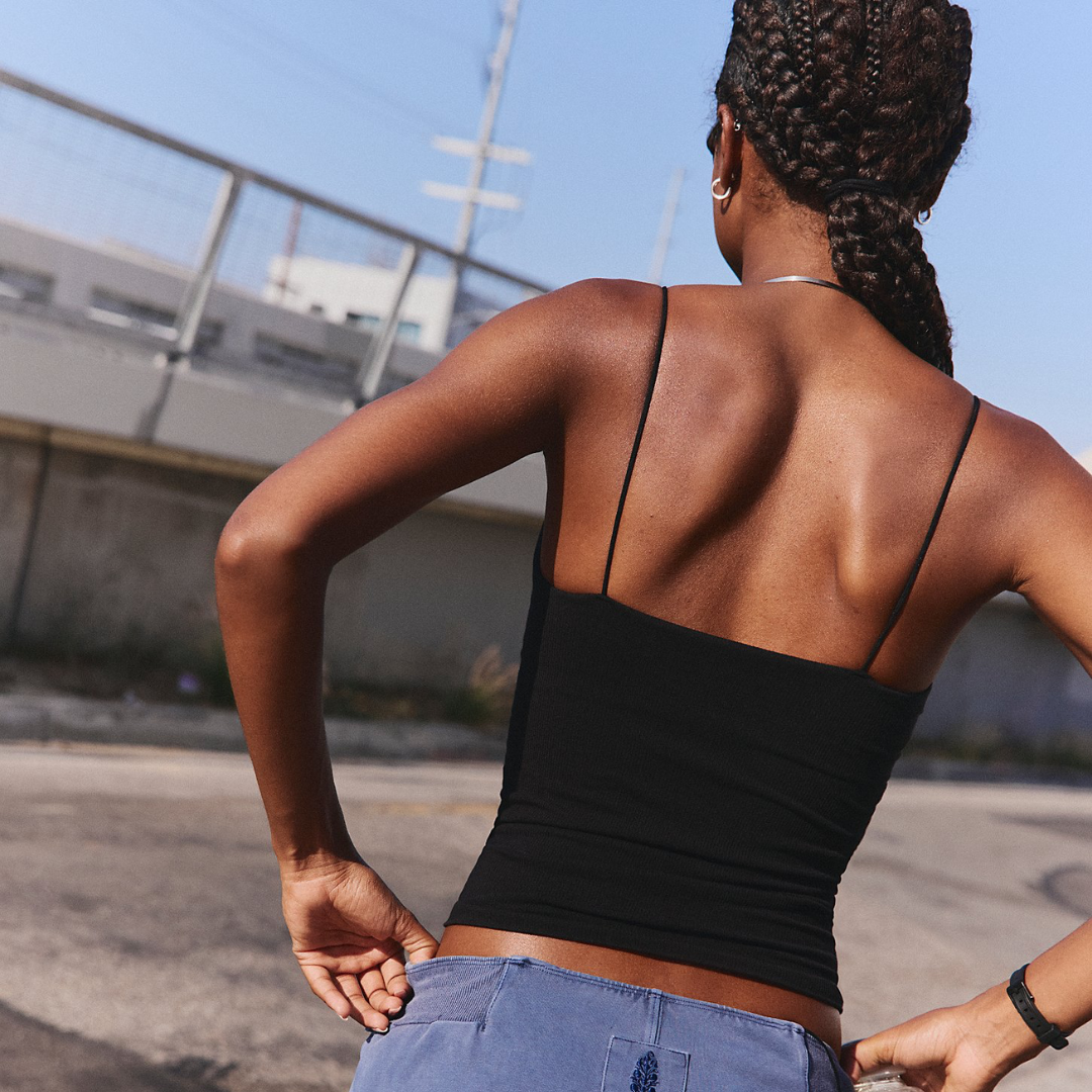 FP Movement - Skinny Strap Logo Tank: Black