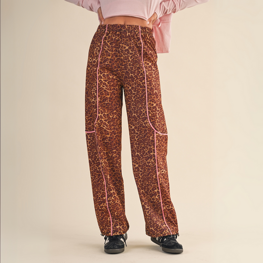 Channing Track Pants: Leopard