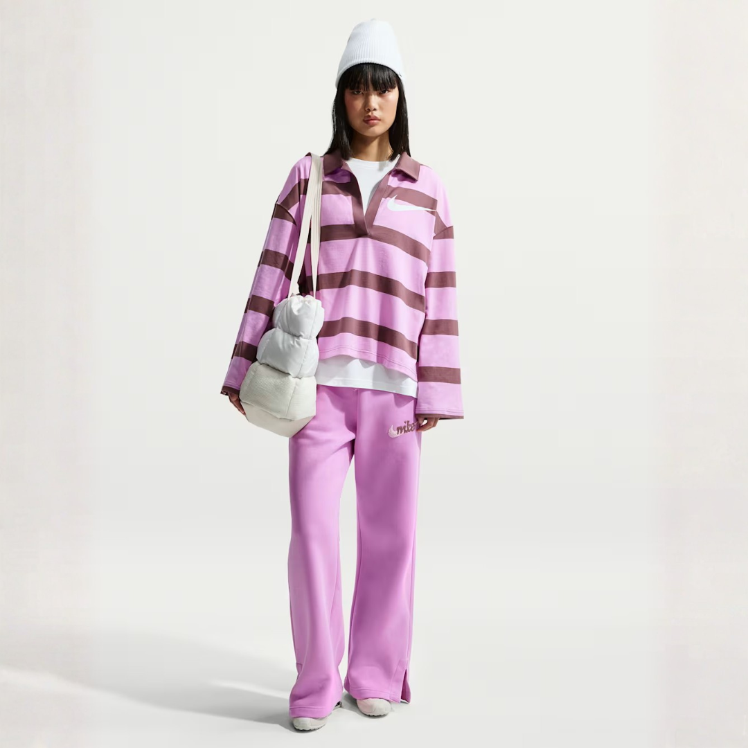 Nike Magenta Stripped Oversized Top