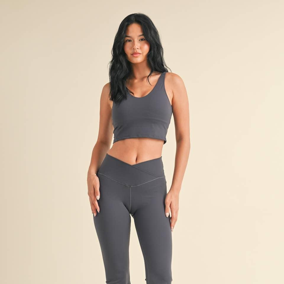 Lucinda Cropped Tank Top: Ash Blue