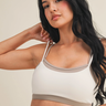 Stacy Layered Sports Bra: Cream