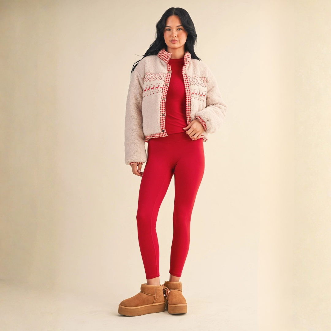 Clarice Reindeer Sherpa Jacket