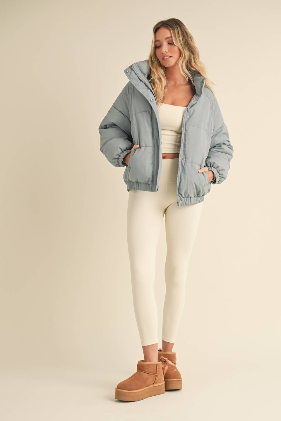 Joan Oversized Puffer Jacket: Iceberg