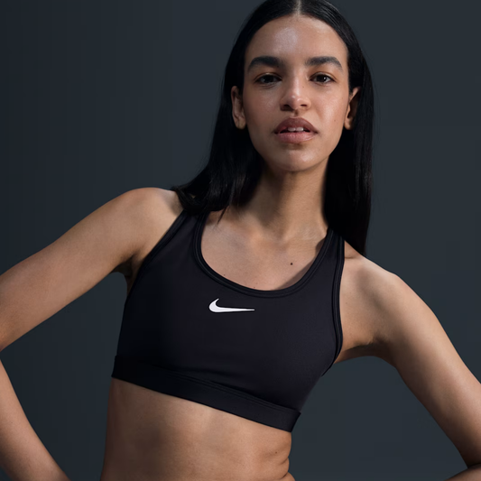 Nike Swoosh Medium-Support Non-Padded Sports Bra: Black