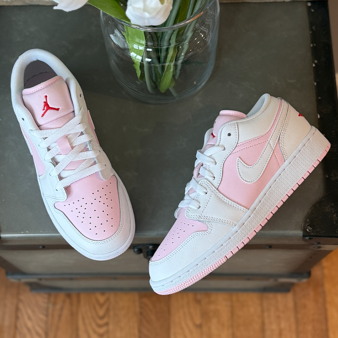 Jordan 1 Low Pink Foam Fire Red White