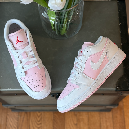 Jordan 1 Low Pink Foam Fire Red White