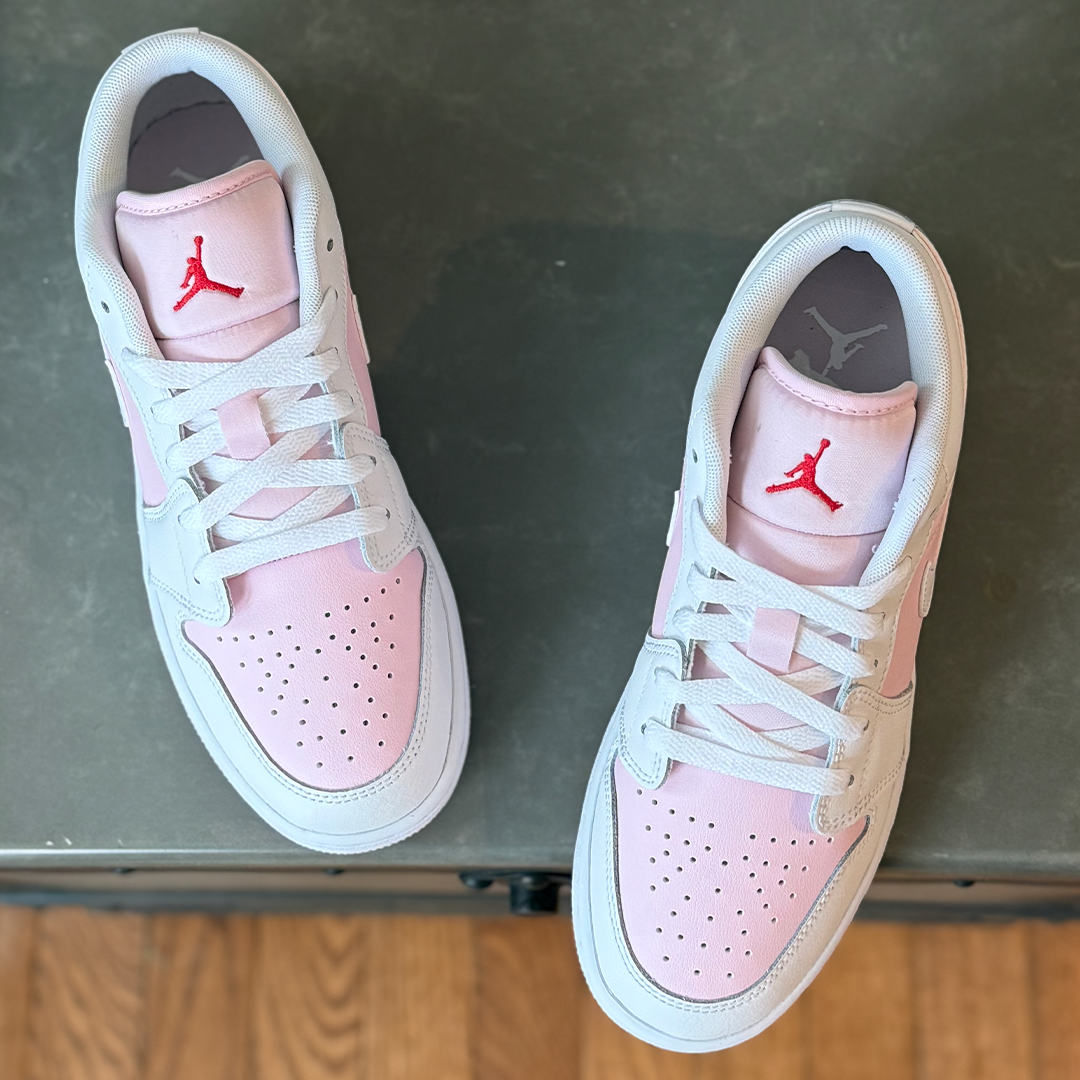 Jordan 1 Low Pink Foam Fire Red White