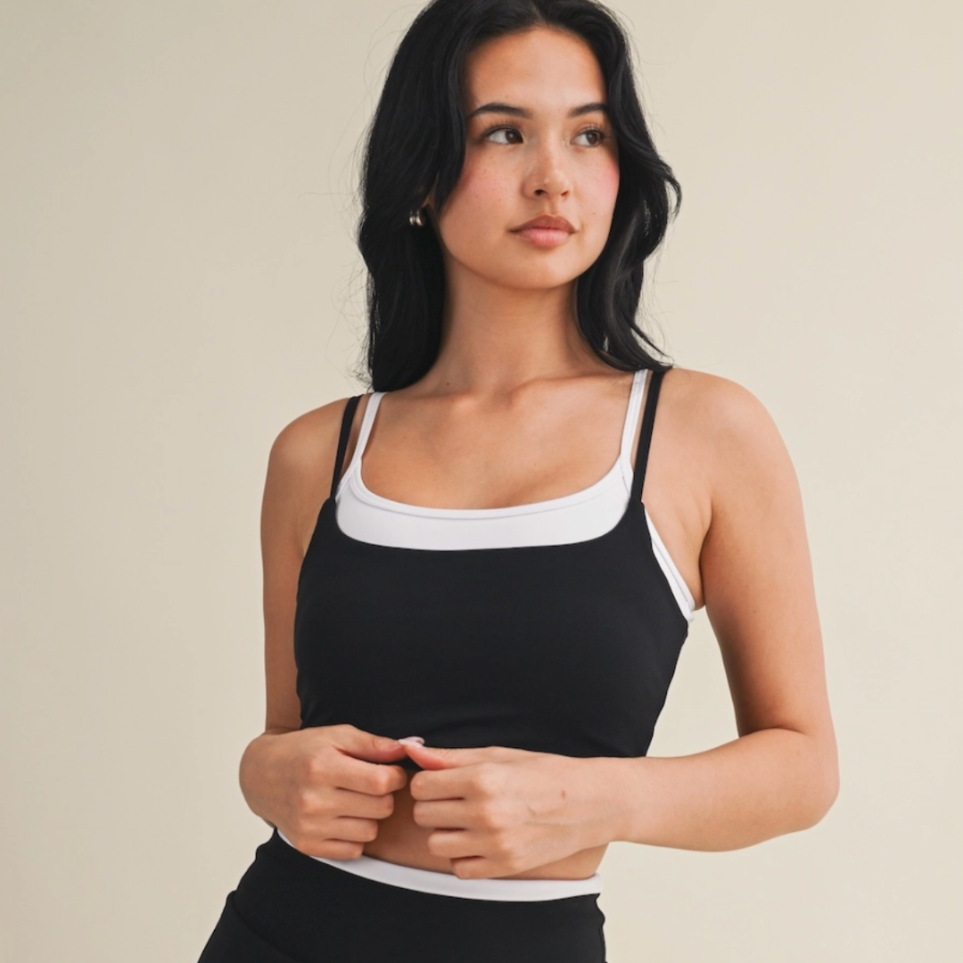 Juliette Layered Tank: Black