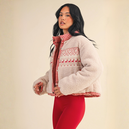 Clarice Reindeer Sherpa Jacket