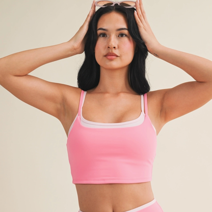 Juliette Layered Tank: Cotton Candy