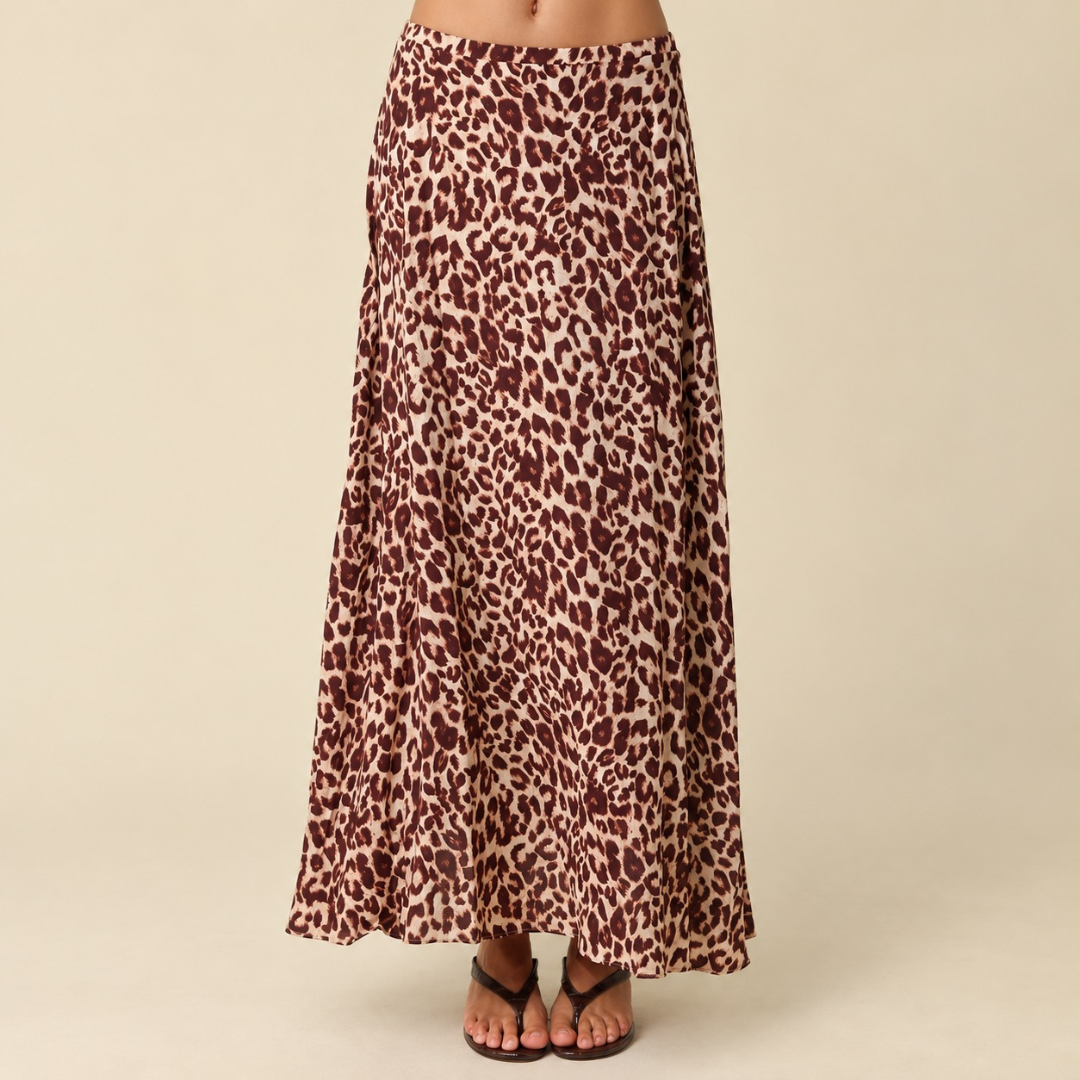Cleo Leopard Flowy Maxi Skirt
