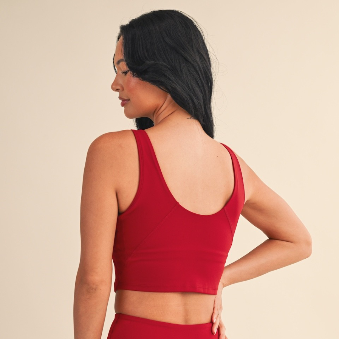Lucinda Cropped Tank Top: Cherry