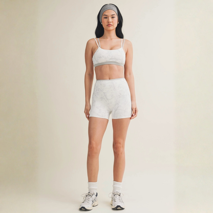 Stacy Layered Sports Bra: Grey Camo