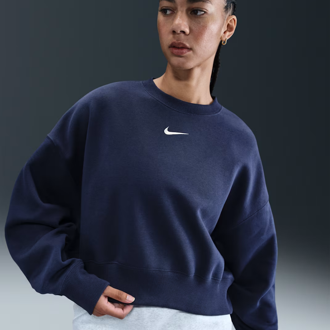 Nike Phoenix Fleece Over-Oversized Crew: Navy