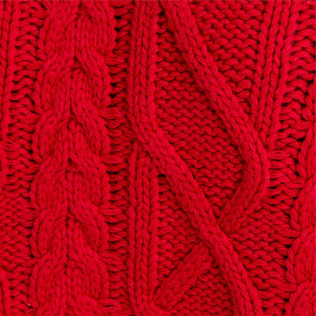 Ruby Cable Knit Sweater: Red