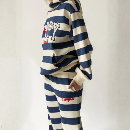 Happy Camp3r - Indigo Stripe Happy Sweatpants