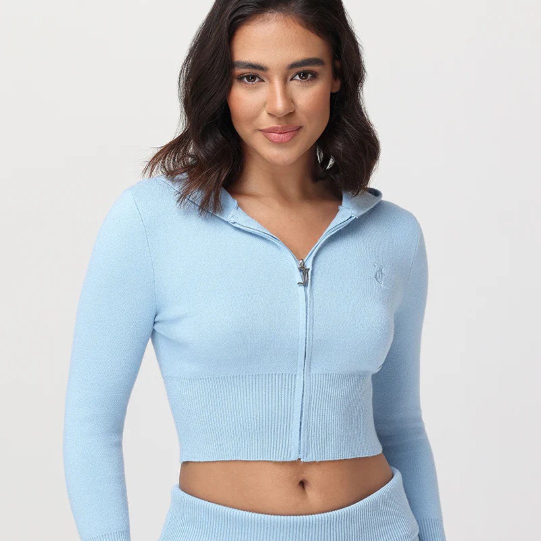 Juicy Couture - Big Bling Knit Hoodie: Frosted
