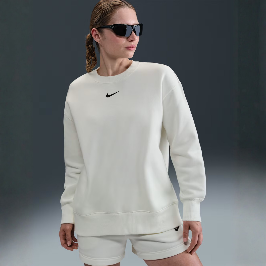 Nike Phoenix Fleece Oversized Crew: White