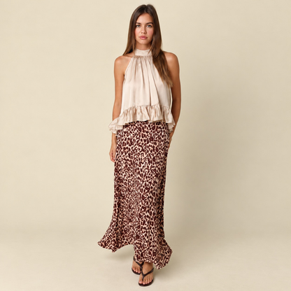 Cleo Leopard Flowy Maxi Skirt