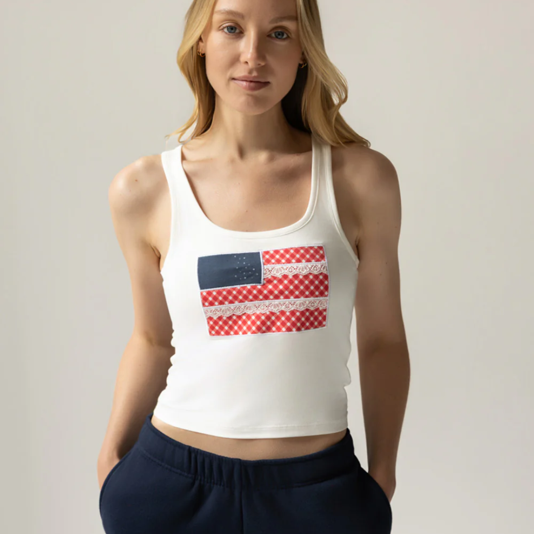 Happy Camp3r - Lace Flag May Tank