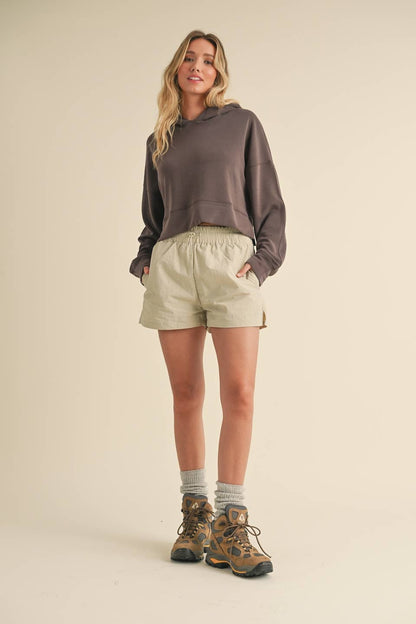 Felicity Super Soft Oversized Crop Hoodie: Chocolate