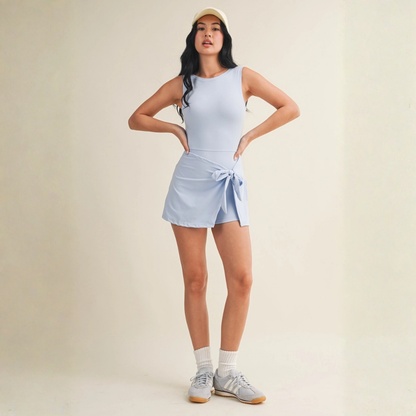 Emma Wrap Active Dress: Dusty Blue